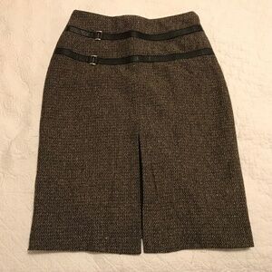 Willi Smith brown tweed wool midi skirt fully lined made in Italy (6)